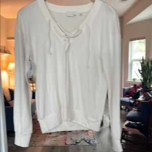 Wilfred Cream Lace-Up Top